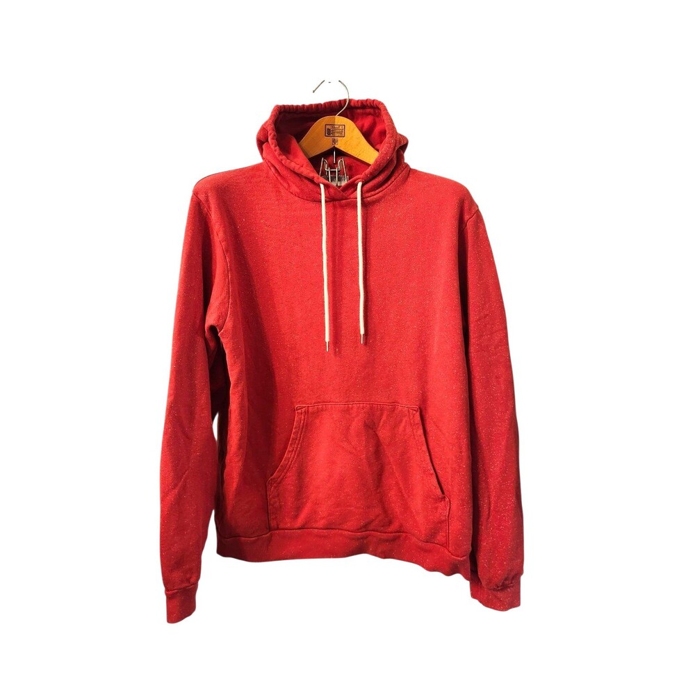 John Elliott Women's Hoodie Sweatshirt Speckle Red Drawstring SZ 3 (L) USA